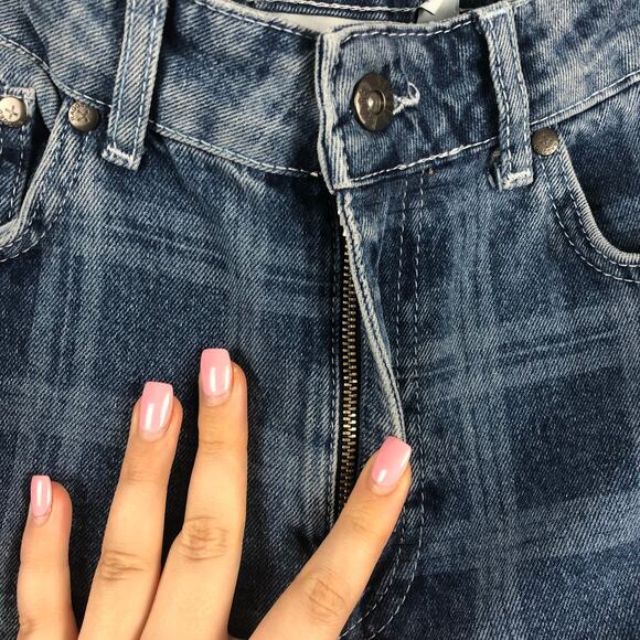 Ragged Priest Plaid Jeans Medium Wash Sz. 26 - Picture 6 of 11